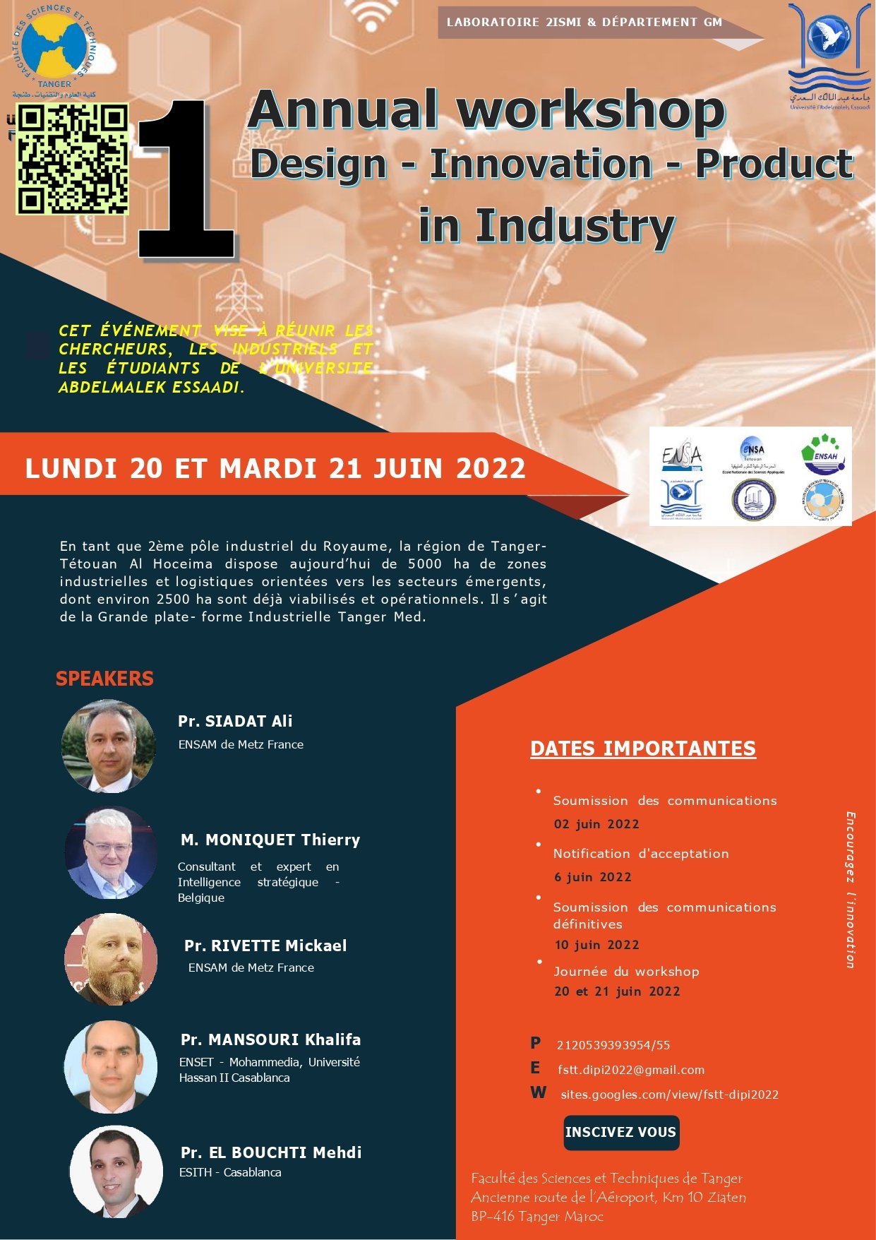 Première édition du workshop intitulé: Design - Innovation - Product In Industry « DIPI2022 »