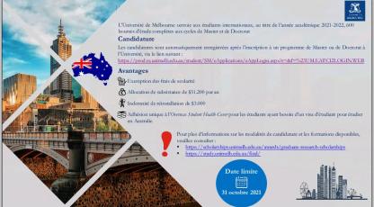 600 Bourses d’étude complètes à l’Université de Melbourne en Australie