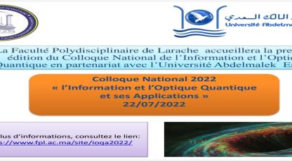 Le Colloque National 2022 de L’Information et l’Optique Quantique et ses Applications