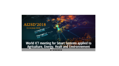 AI2SD2018: Conférence internationale sur les Systèmes intelligents avancés pour le développement durable appliqué à l'Agriculture, l'énergie, la santé et l'environnement