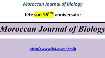 Parution du N° 16 de Moroccan Journal of Biology